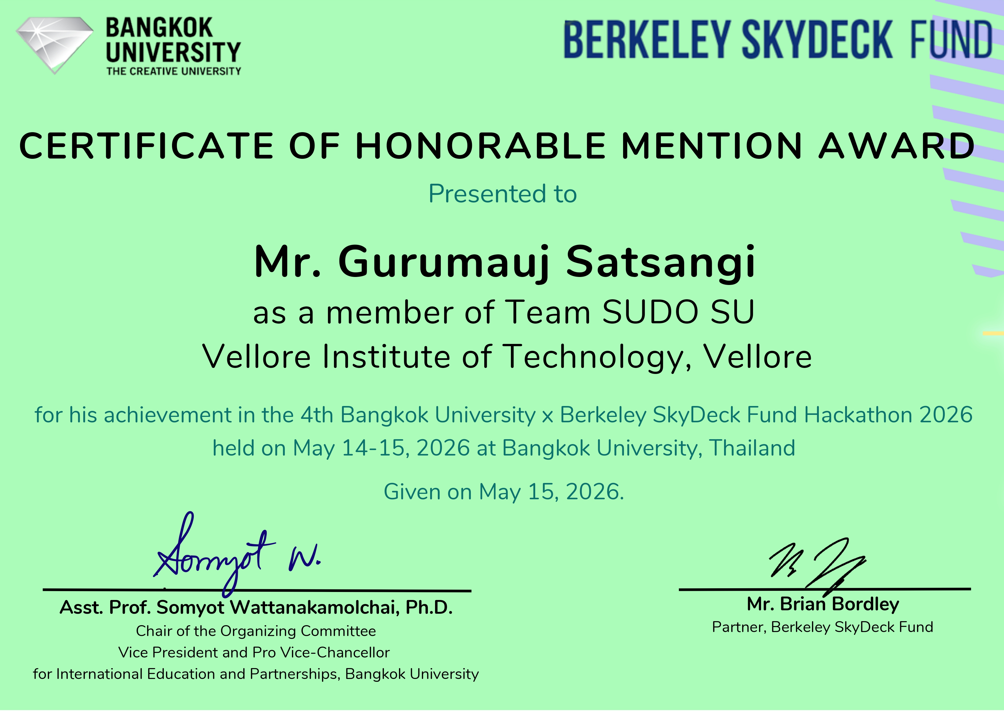 Bangkok University Hackathon